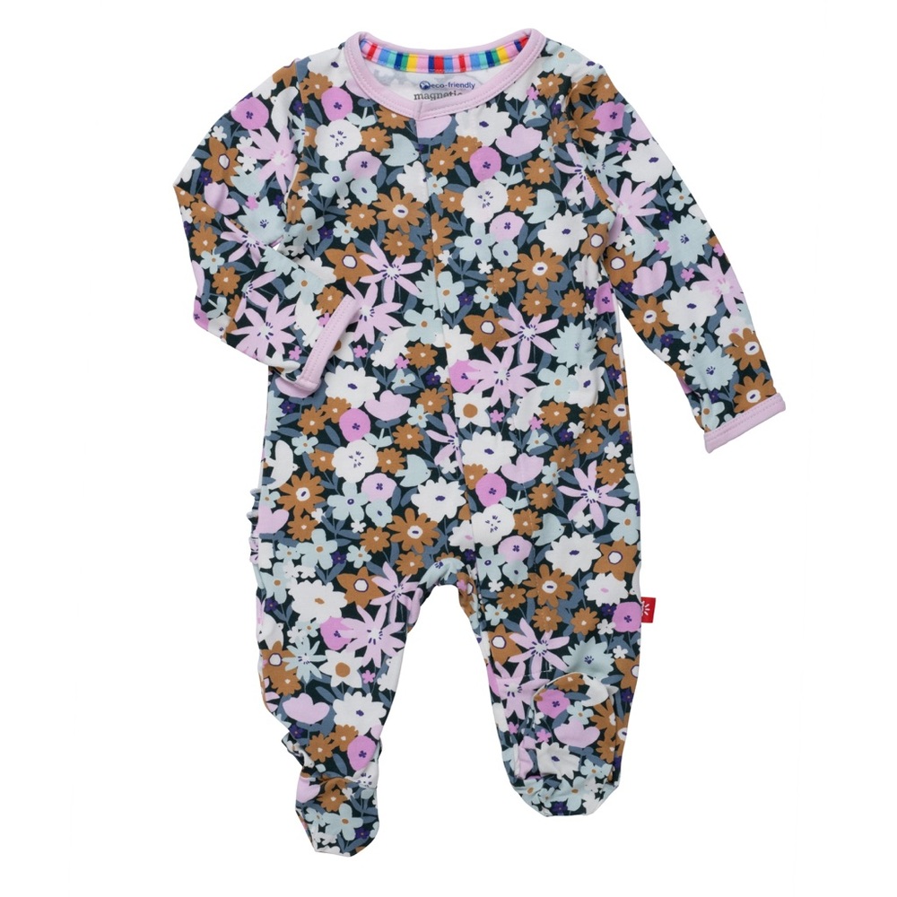 Magnetic Me Floral Kids One Piece - Pink, Brown, Blue